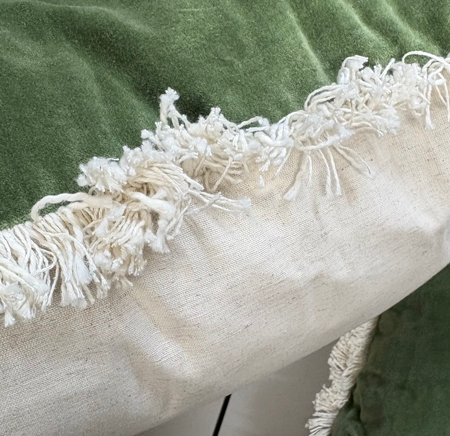 Threshold 24”x24” Oversized Velvet Fringe Throw Pillow Set, New