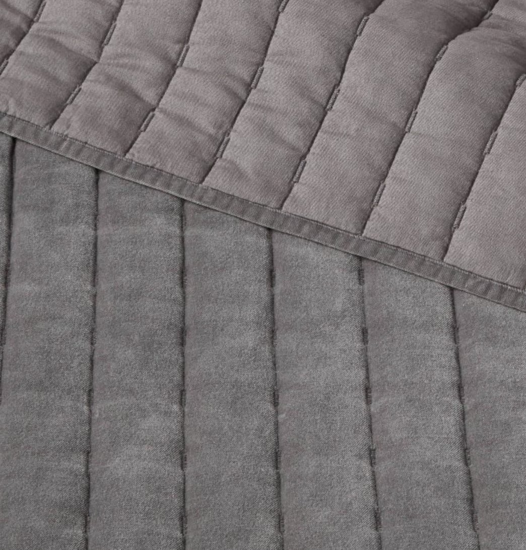 Threshold Full/Queen Channel Stitch Quilt & Sham Set, New