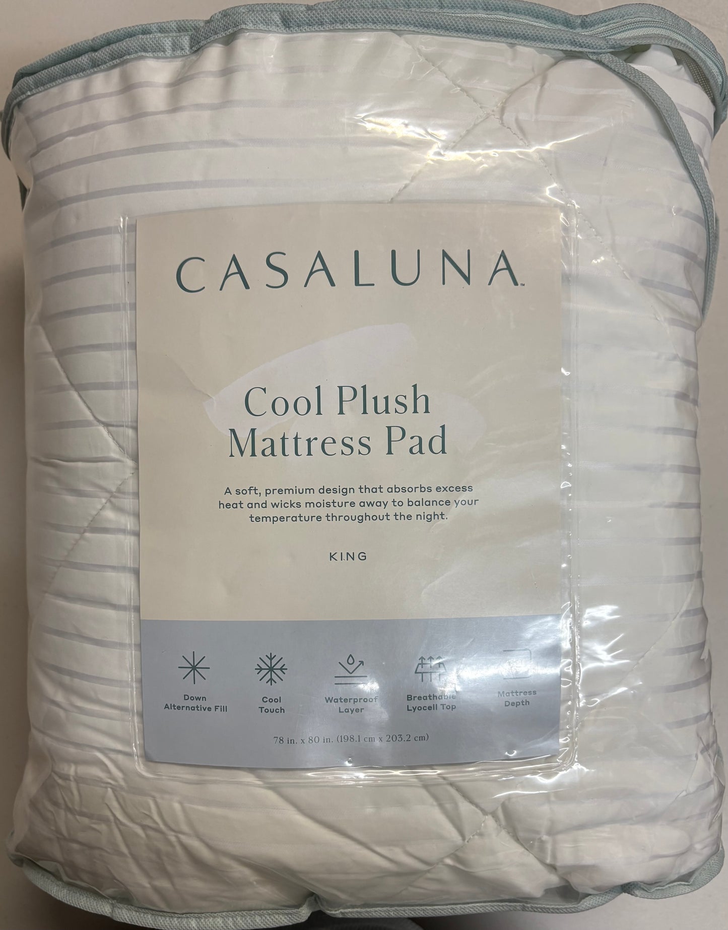 Casaluna King Cool Plush Mattress Pad, New