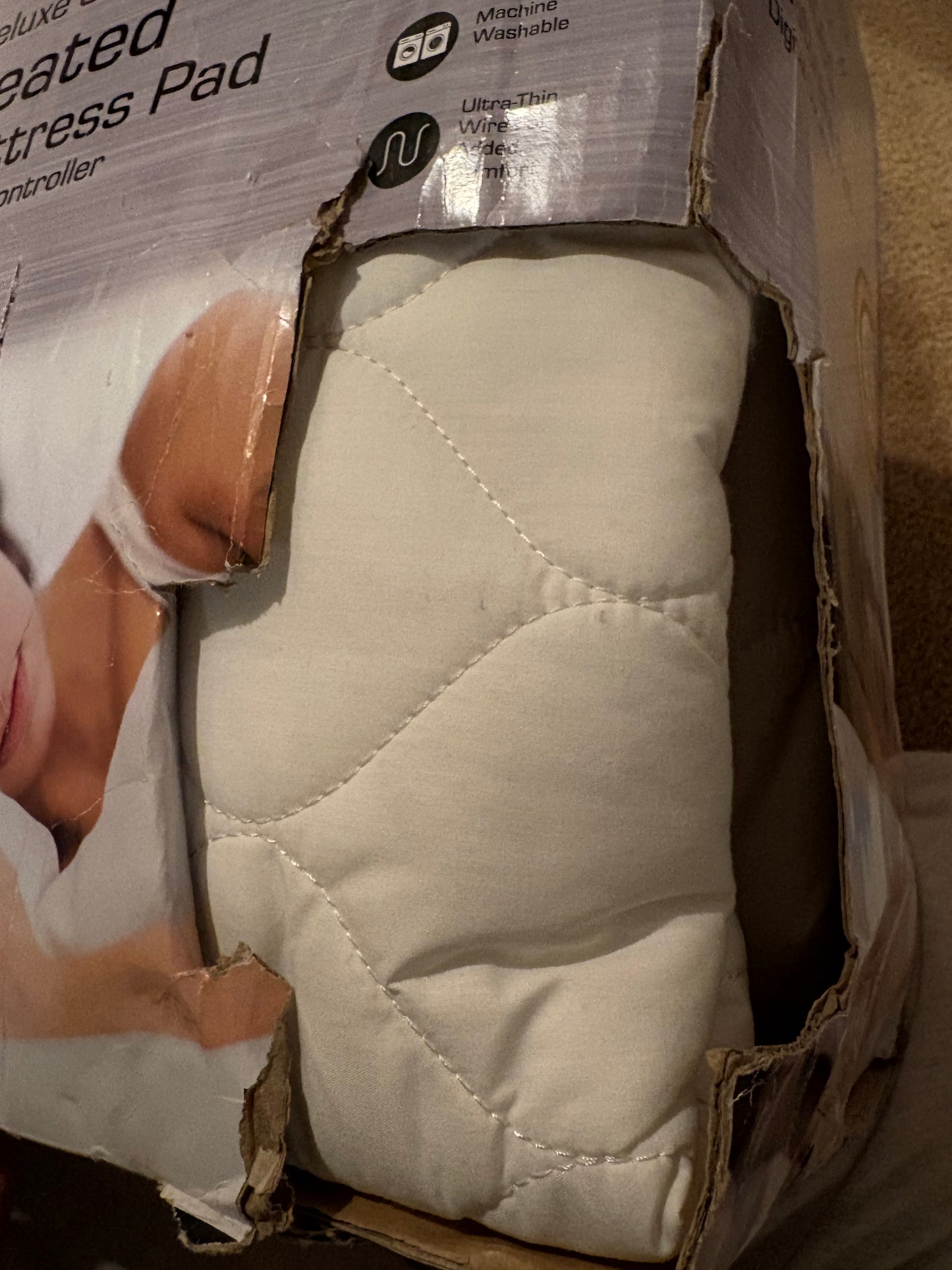 Biddeford Full Deluxe Quilted Heated Mattress Pad, New