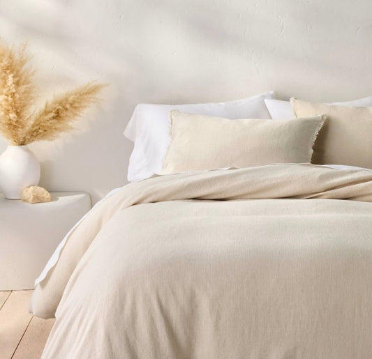 Casaluna Full/Queen Heavyweight Linen Blend Duvet Set, New
