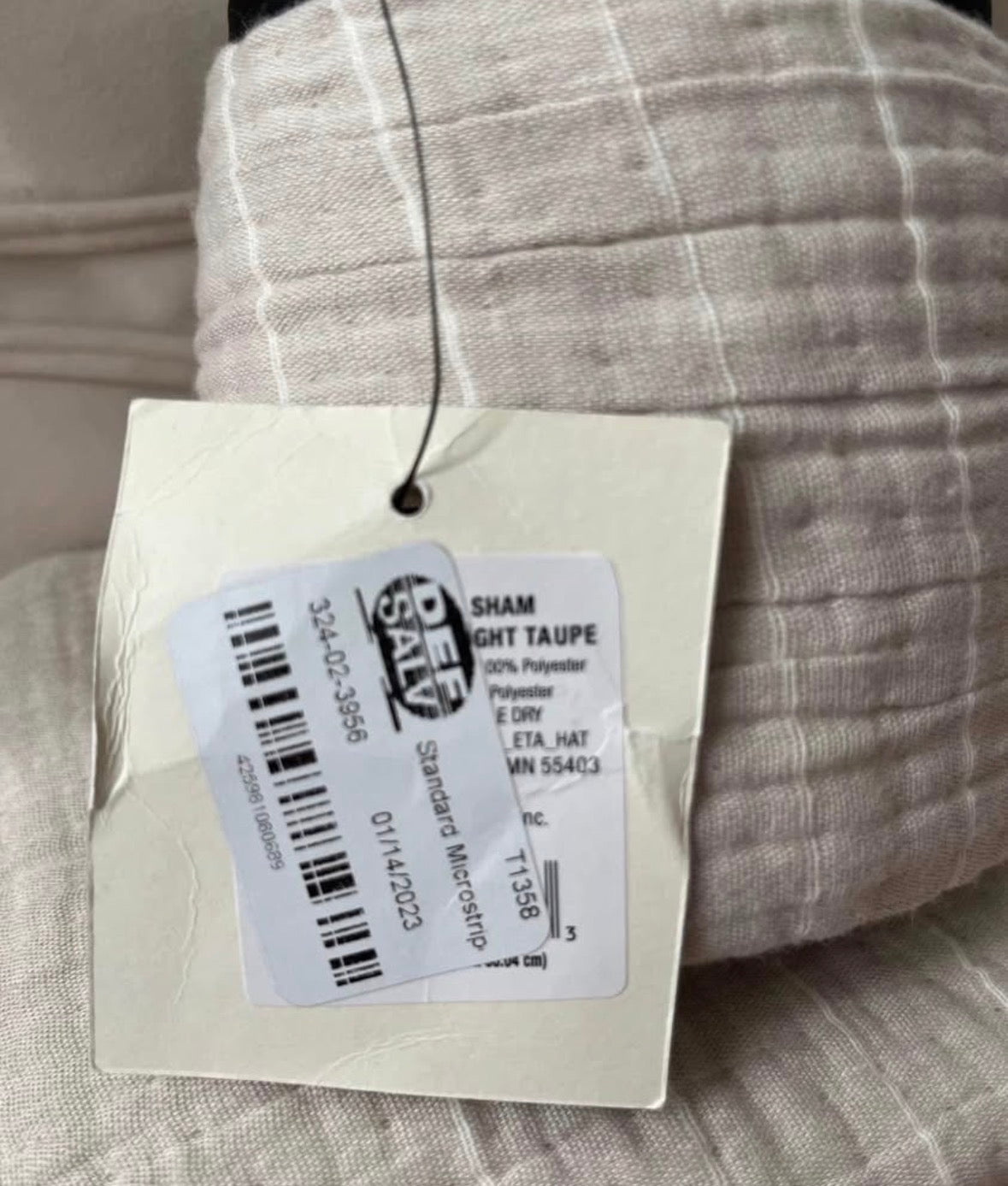 Hearth & Hand Standard Microstripe Pillow Shams Set, New