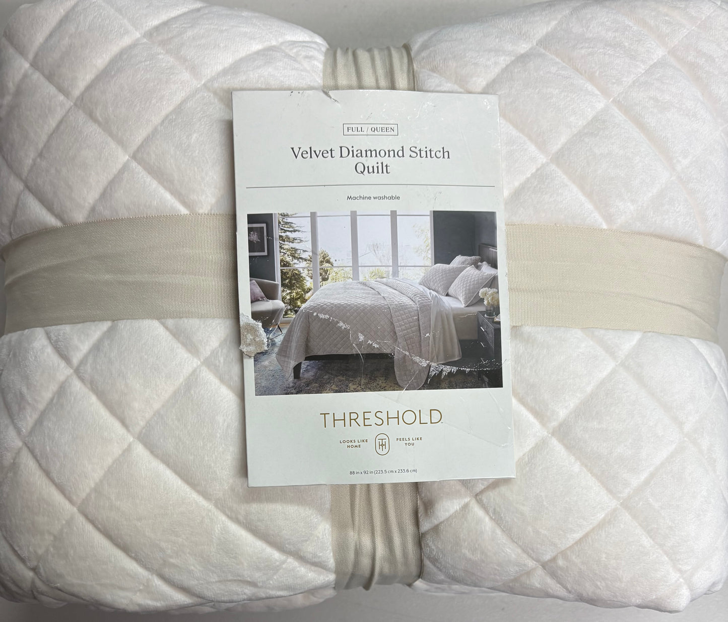 Threshold Full/Queen Luxe Velvet Quilt, New