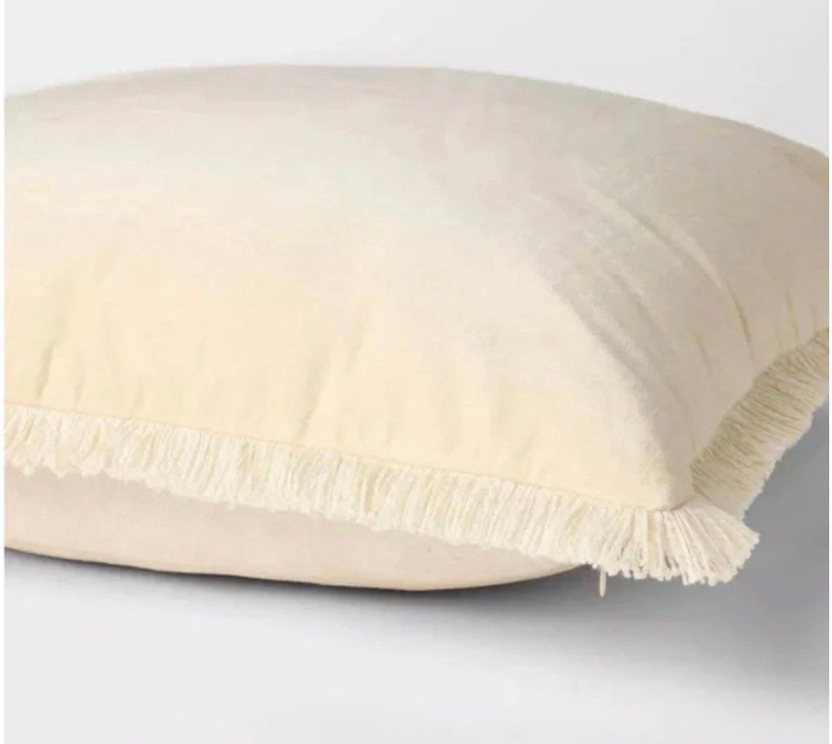 Threshold 24”x24” Oversized Velvet Fringe Throw Pillow Set, New