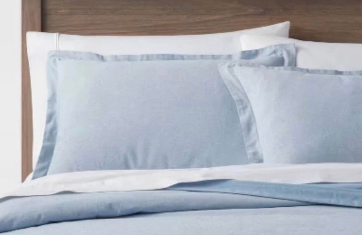 Threshold King Chambray Cotton Linen Pillow Shams Set, New