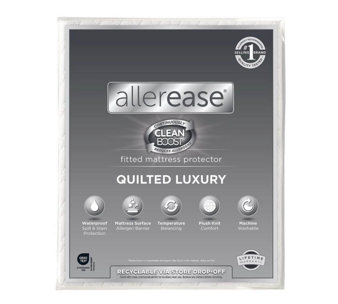 Allerease Queen Quilted Mattress Protector, New