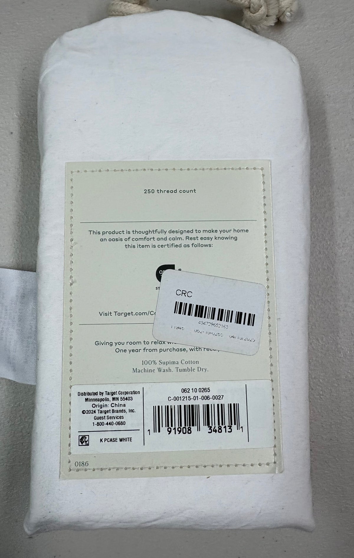 Casaluna King Supima Percale Pillowcase Set, New