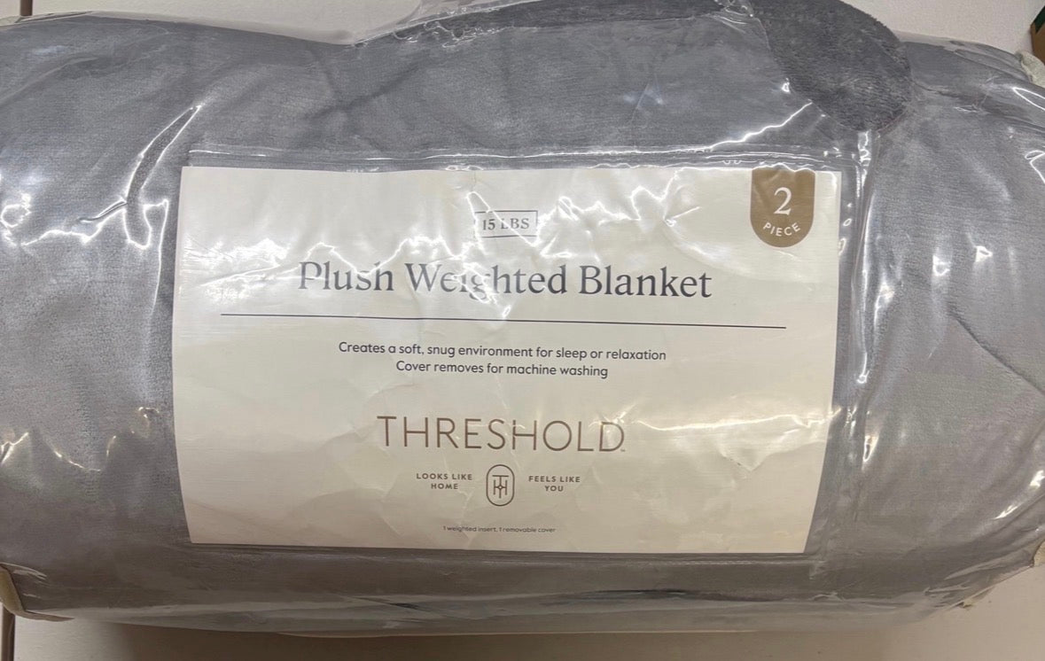 Threshold 55”x80” Micro Plush 15 lb Weighted Blanket, New
