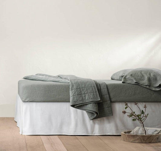 Casaluna King Linen Blend Bedskirt, New