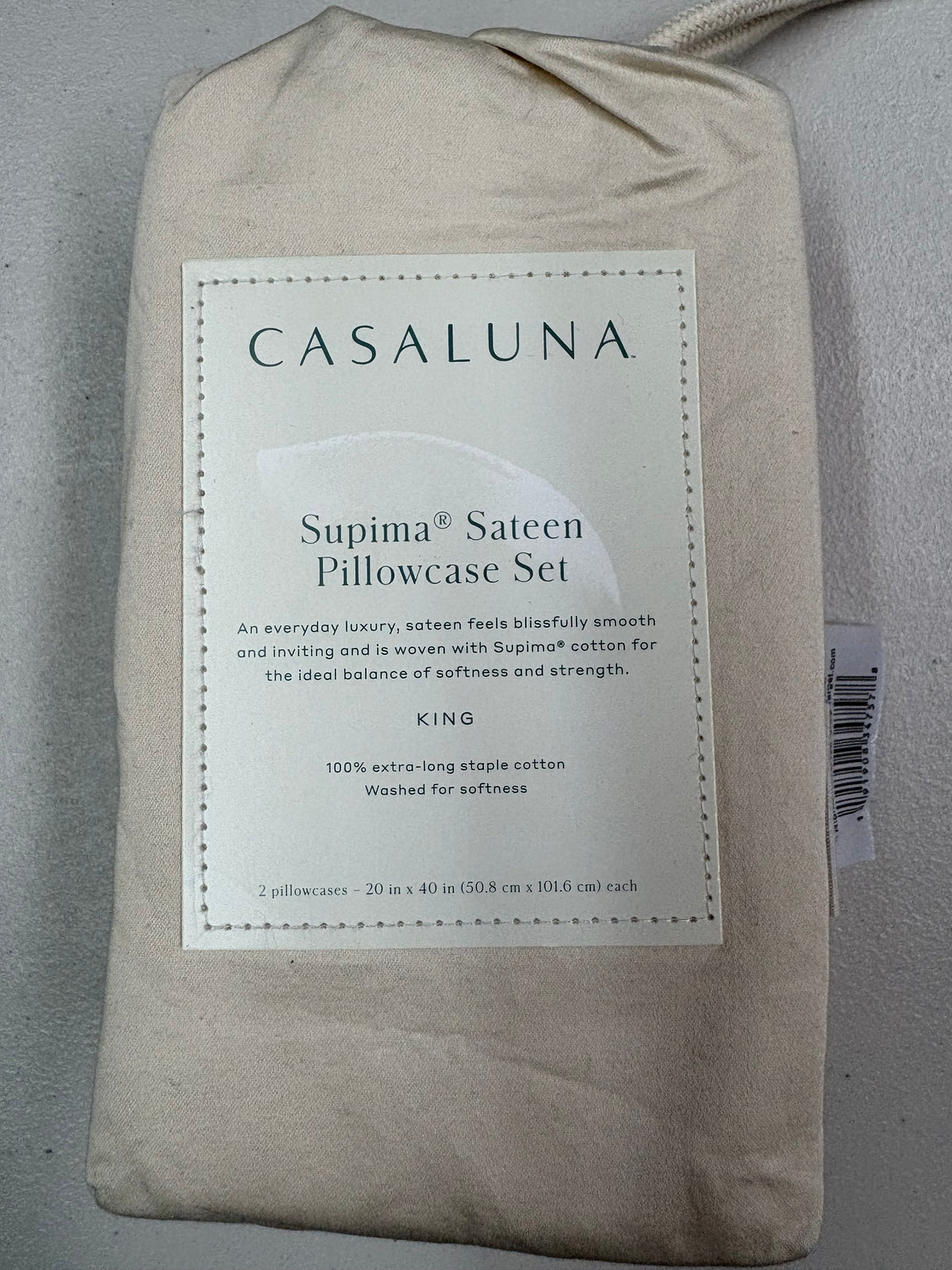 Casaluna King Supima Sateen Pillowcase Set, New