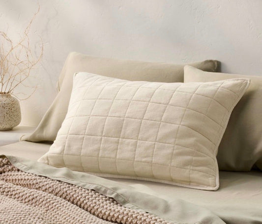 Casaluna King Heavyweight Linen Blend Pillow Sham Set, New