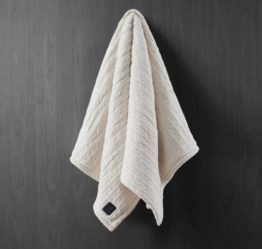 Brookstone 50”x60” Sweater Knit Throw Blanket, New