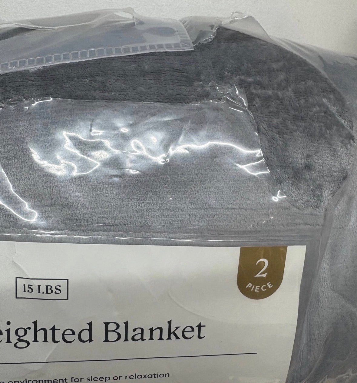 Threshold 55”x80” Micro Plush 15 lb Weighted Blanket, New