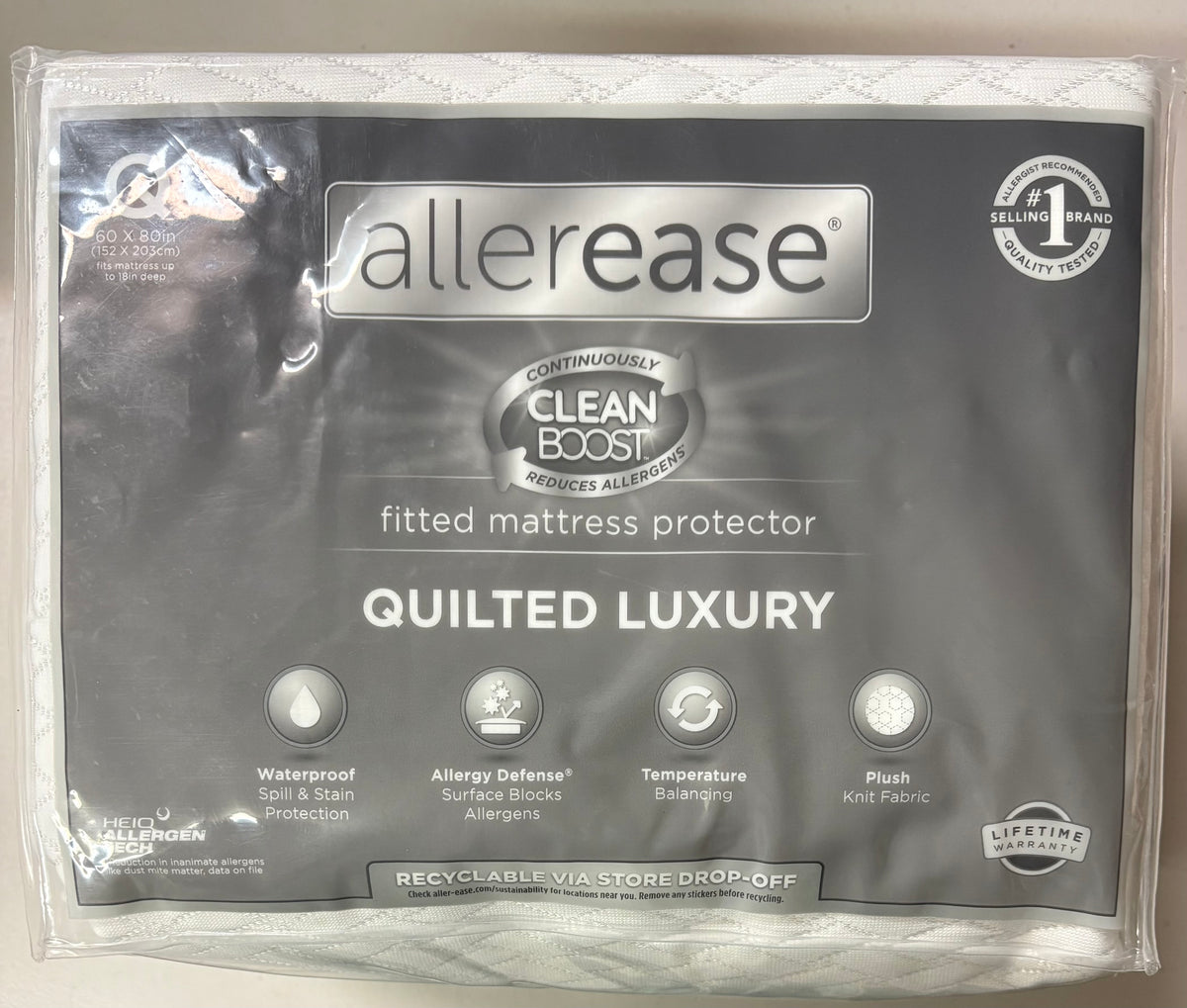 Allerease Queen Quilted Mattress Protector, New