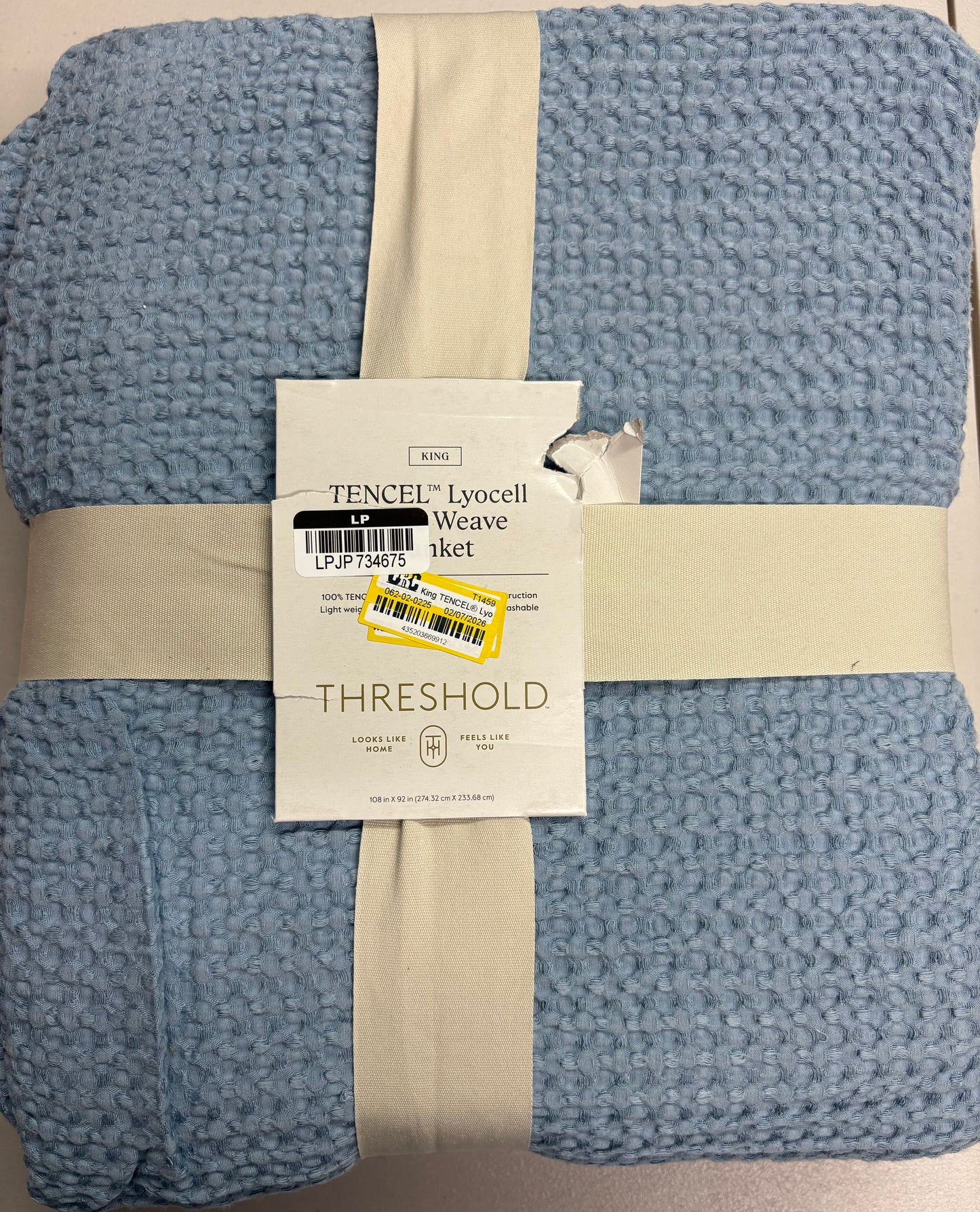 Threshold King Tencel Lyocell Waffle Bed Blanket, New