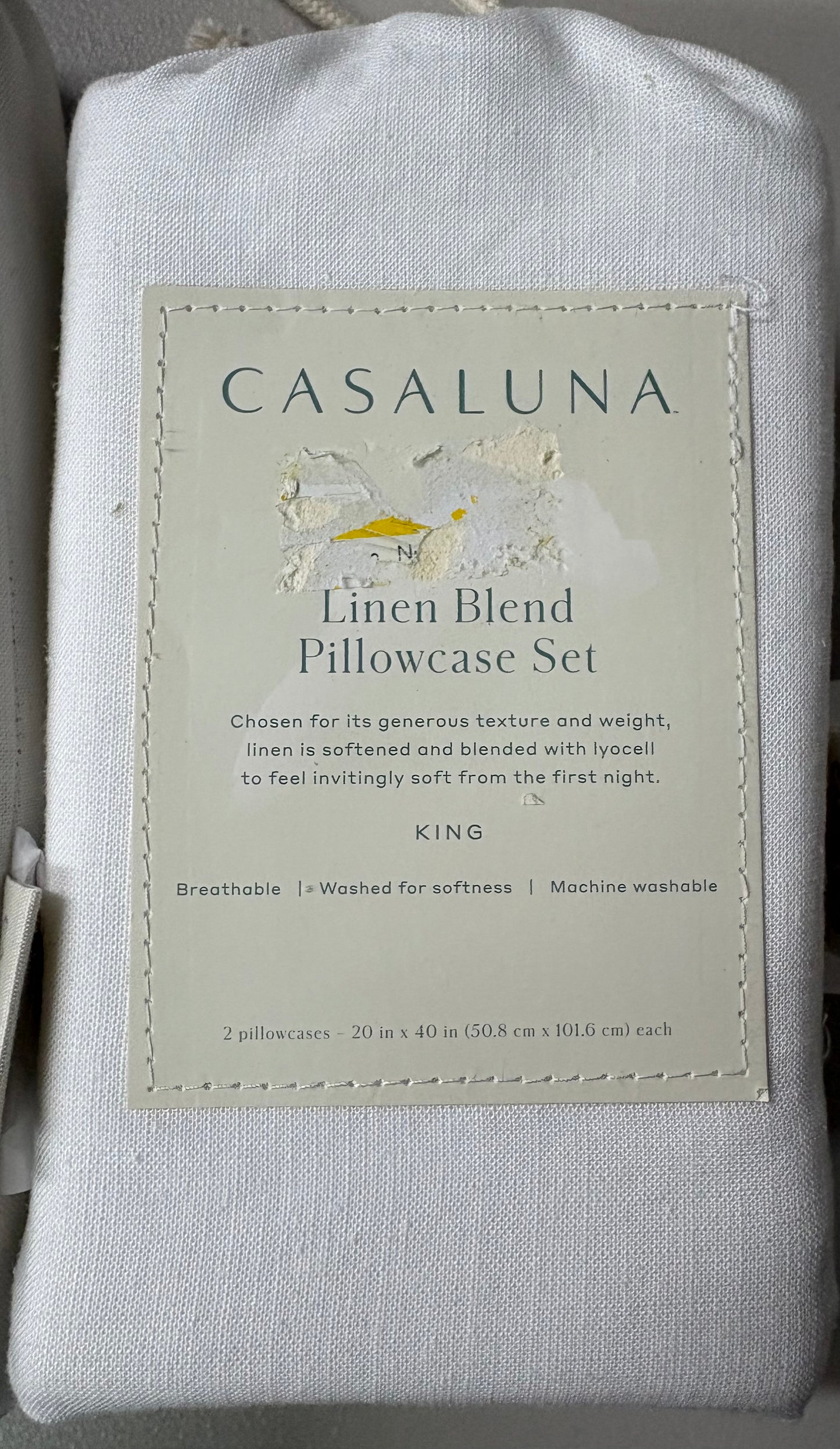 Casaluna King Linen Blend Sheet & Pillowcase Bundle, New