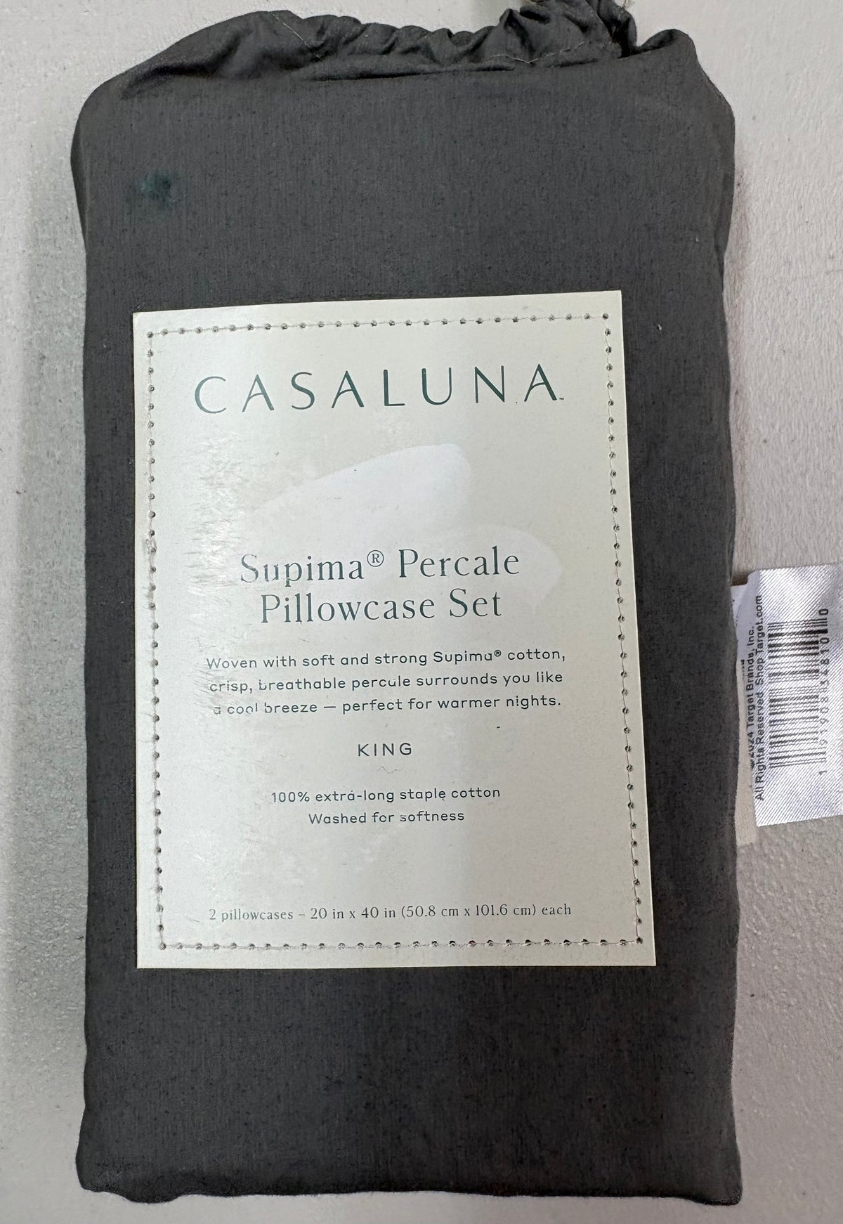 Casaluna King Supima Percale Pillowcase Set, New