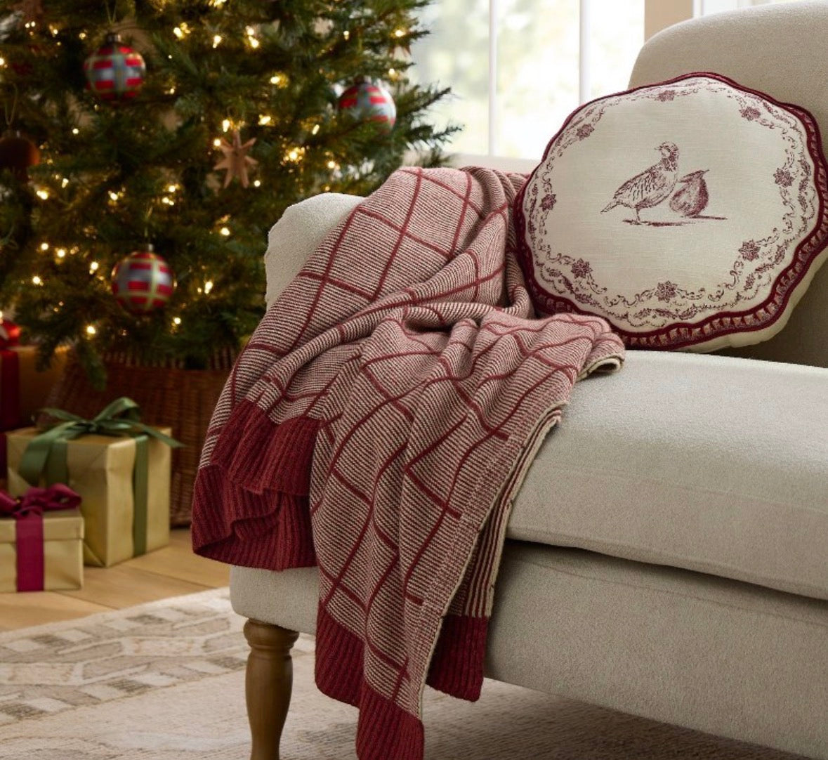 Studio McGee 50”x60” Plaid Ruffle Throw Blanket, New
