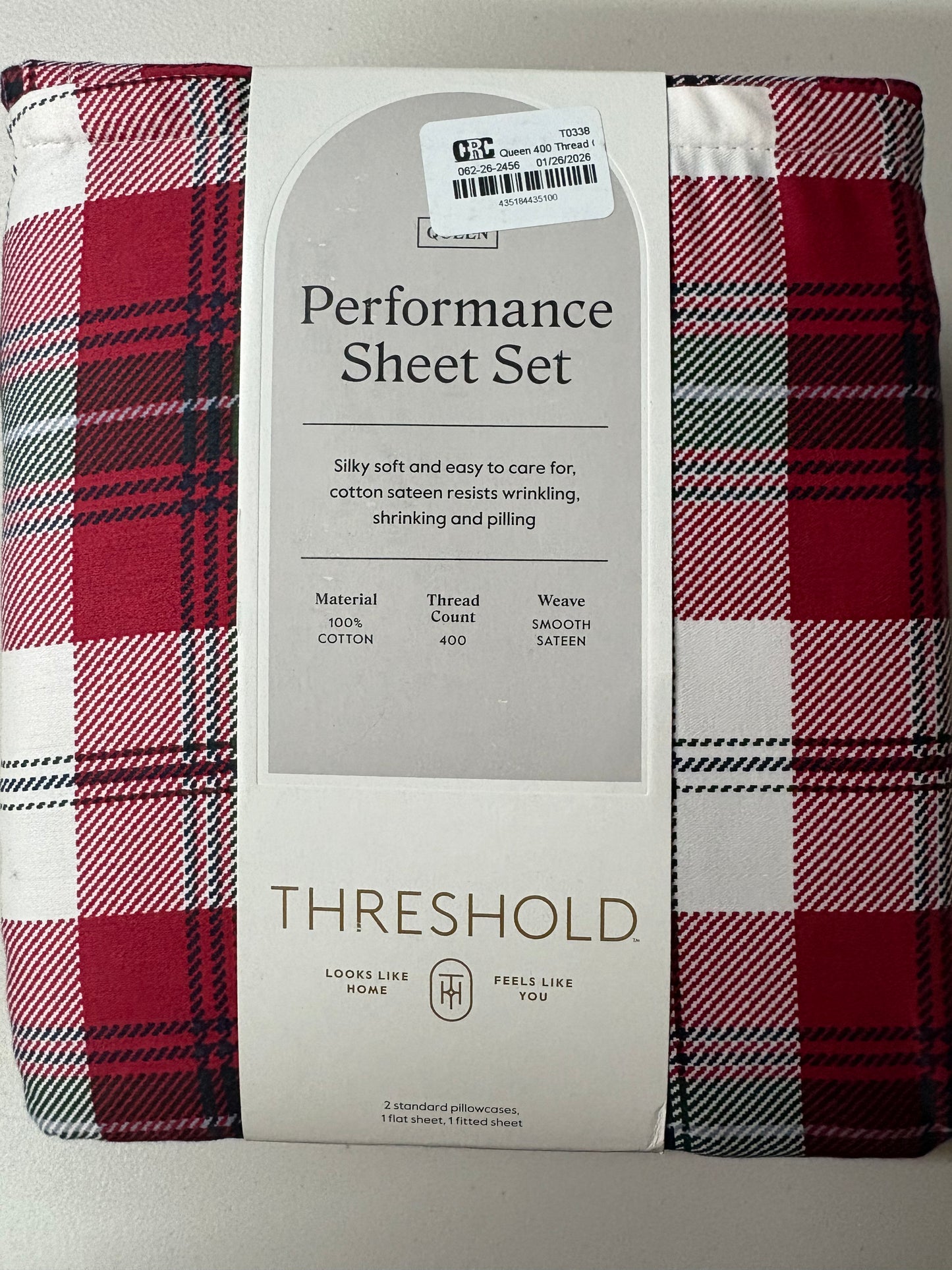 Threshold Queen Performance Printed Sheet Set, New