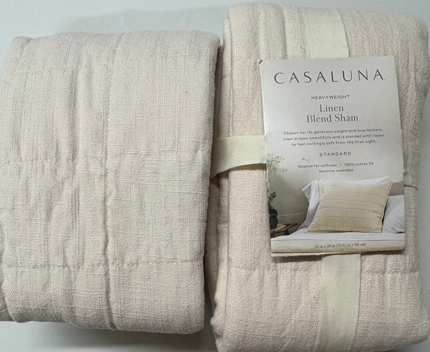 Casaluna Full/Queen Heavyweight Linen Blend Comforter Set, New