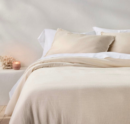 Casaluna Full/Queen Heavyweight Linen Blend Comforter Set, New