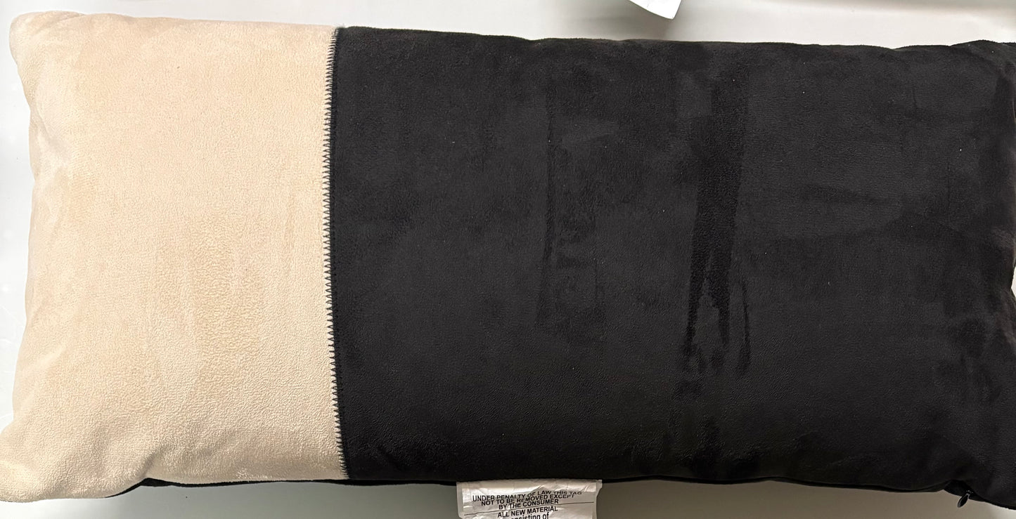 Threshold 12”x24” Lumbar Colorblock Suede Throw Pillow Set, New