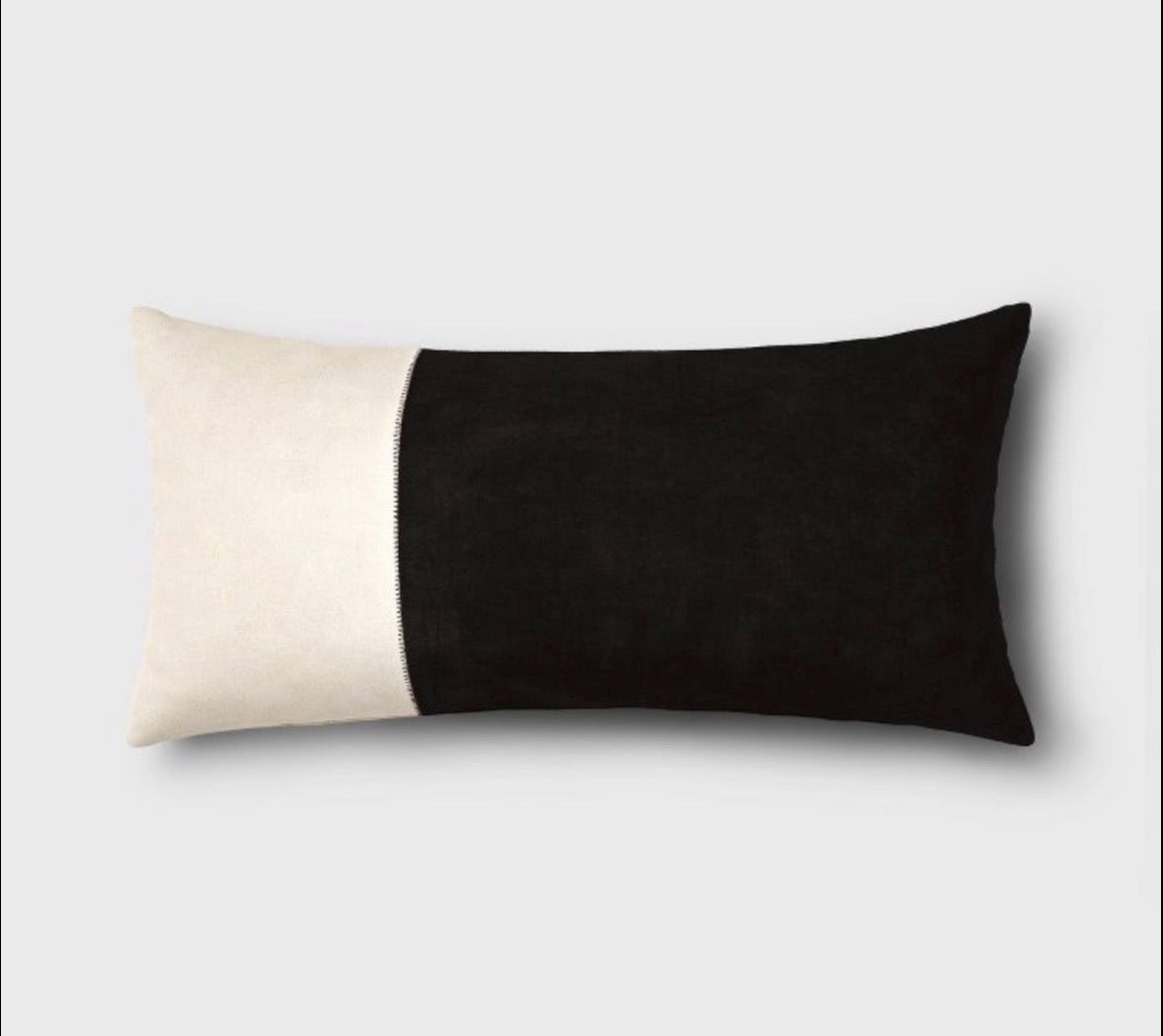 Threshold 12”x24” Lumbar Colorblock Suede Throw Pillow Set, New