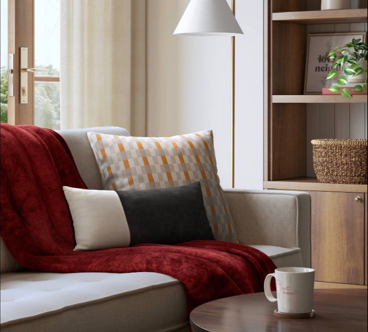 Threshold 12”x24” Lumbar Colorblock Suede Throw Pillow Set, New