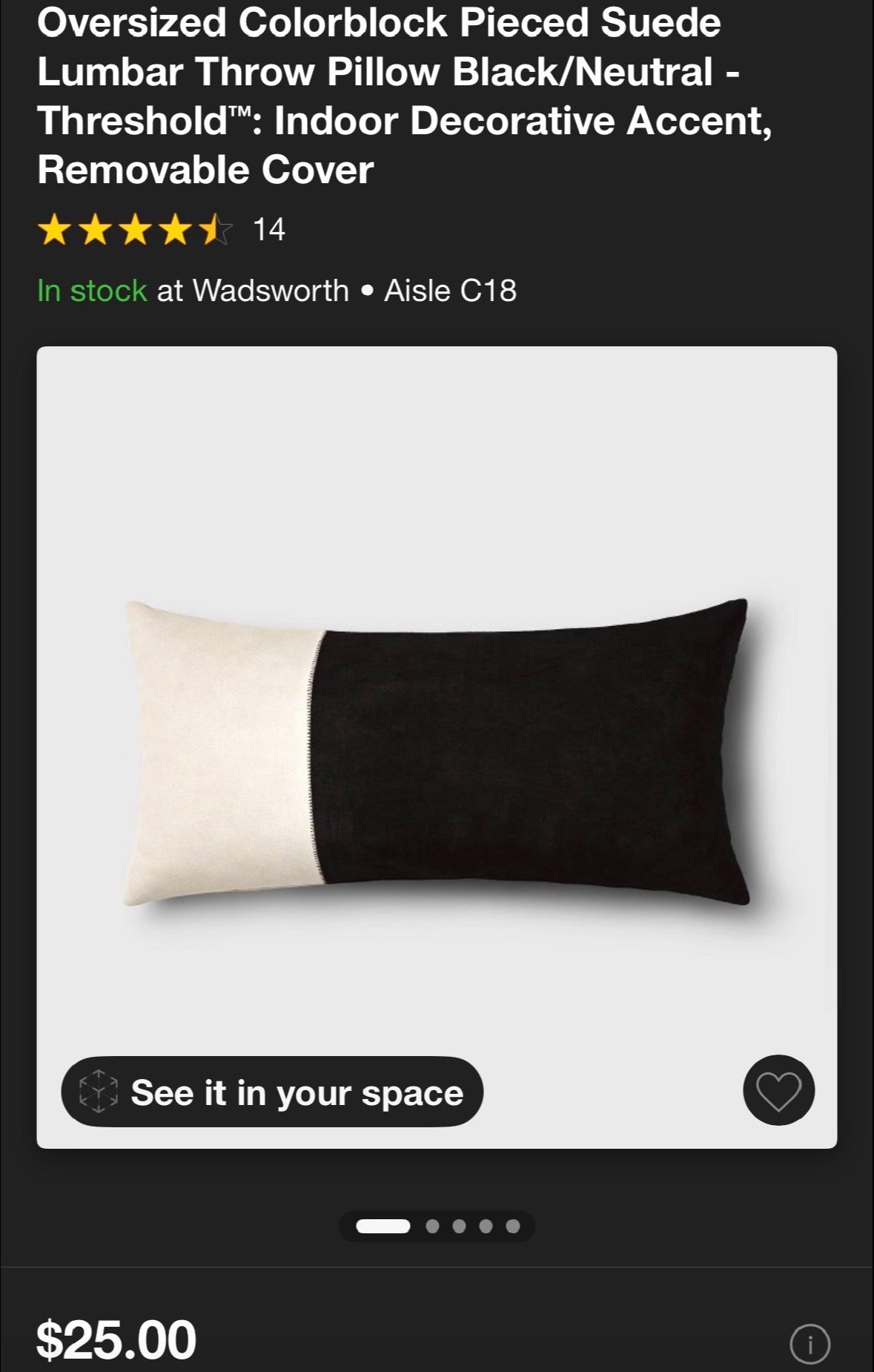 Threshold 12”x24” Lumbar Colorblock Suede Throw Pillow Set, New