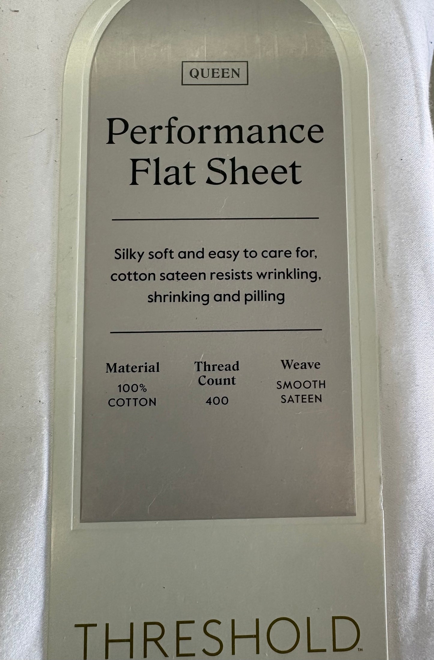 Threshold Queen Performance Flat Sheet, New