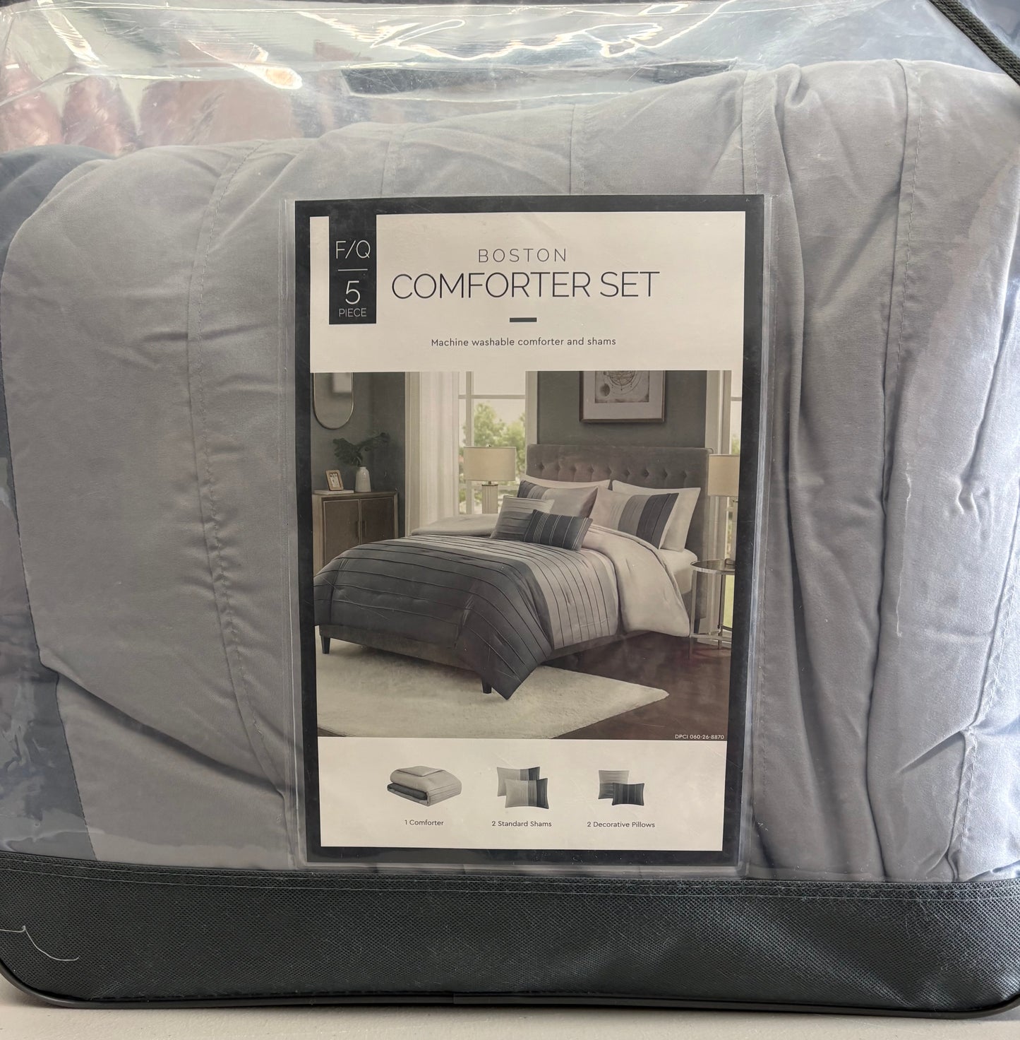 Boston Full/Queen Color Block Comforter Set, New