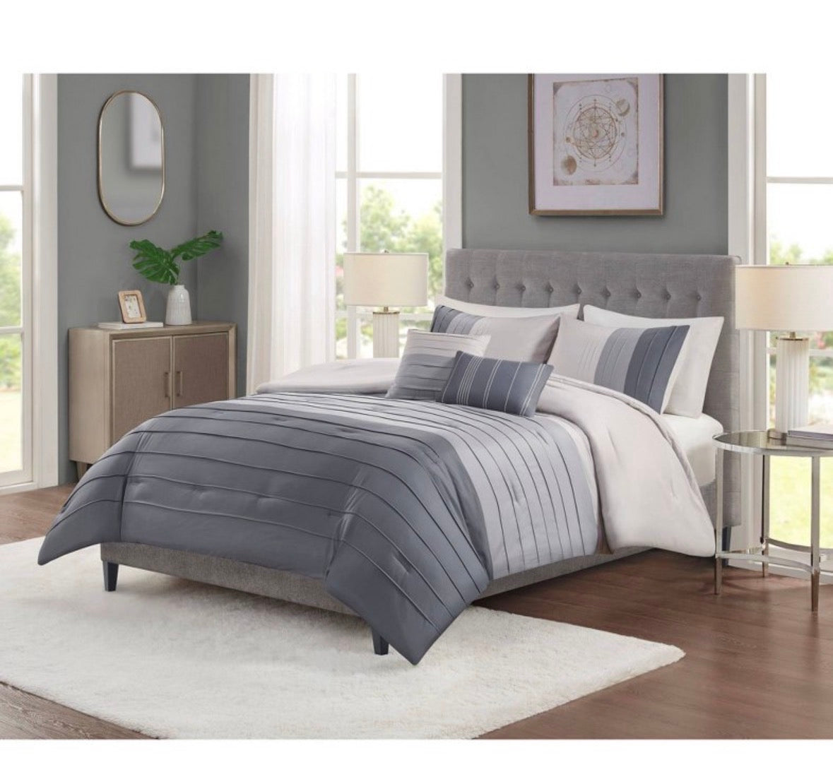 Boston Full/Queen Color Block Comforter Set, New