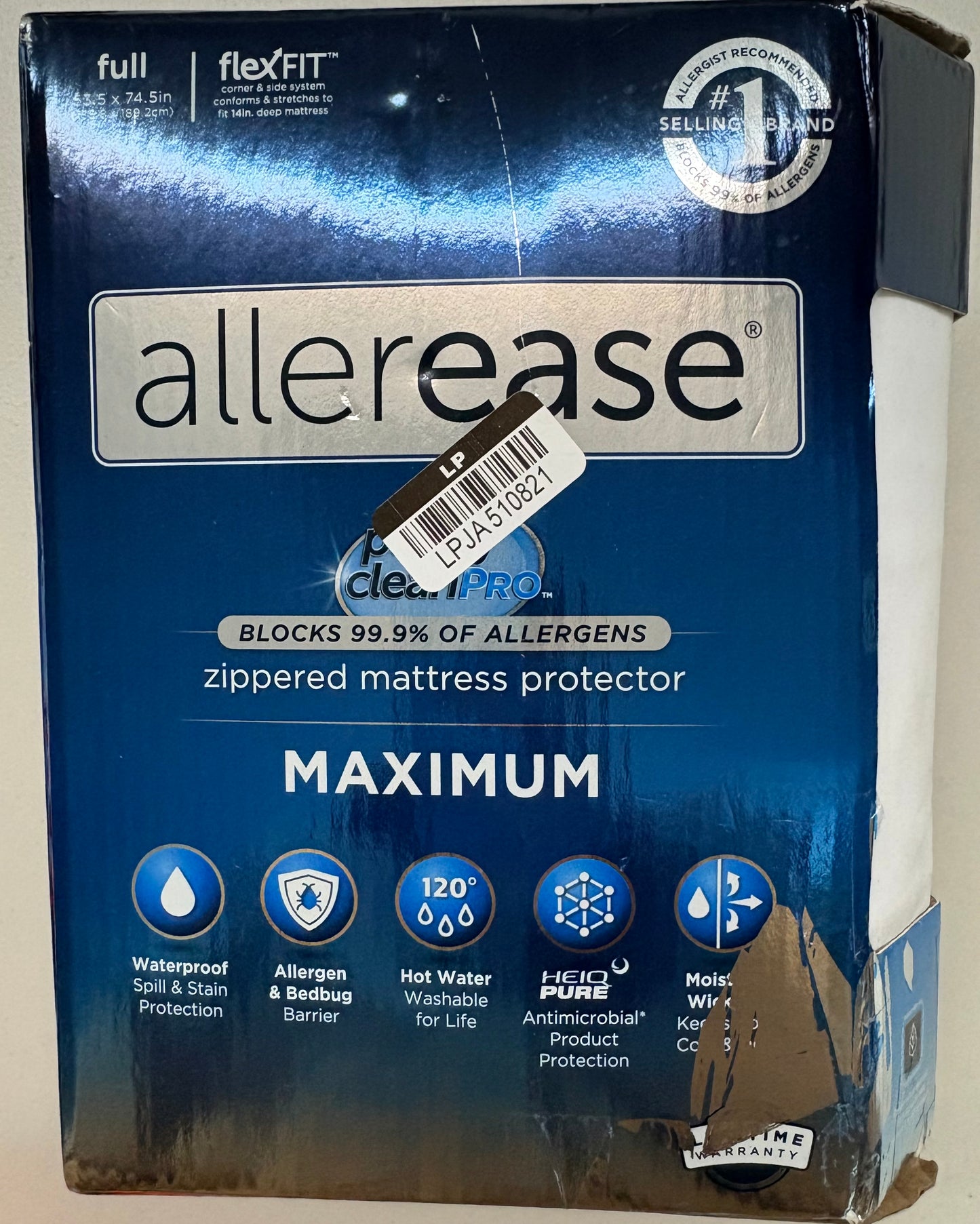 Allerease Full Maximum Zippered Mattress Protector, New