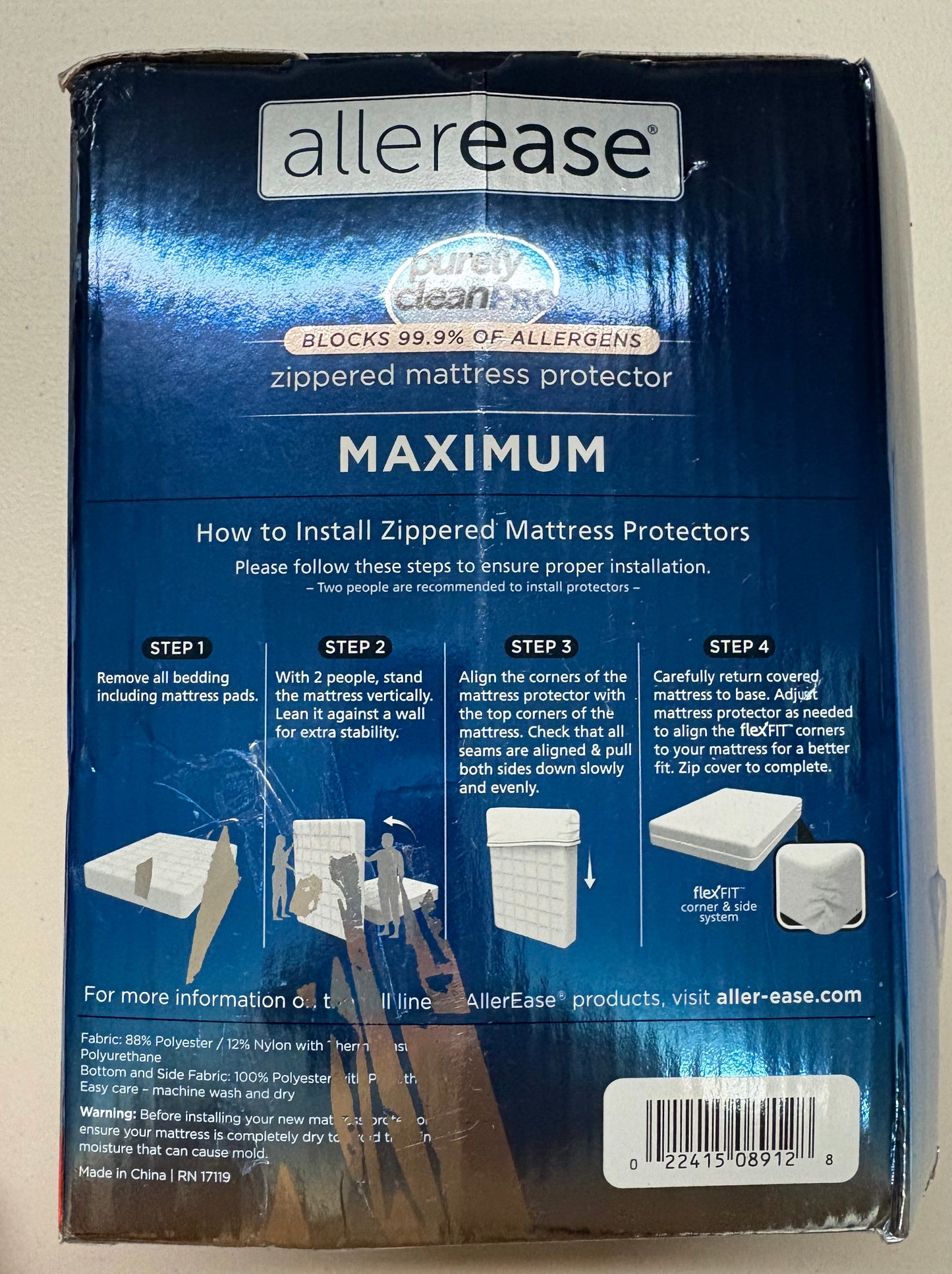 Allerease Full Maximum Zippered Mattress Protector, New