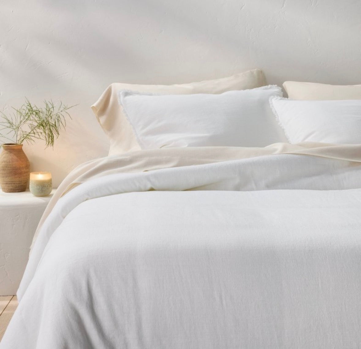 Casaluna Full/Queen Heavyweight Linen Blend Comforter Set, New