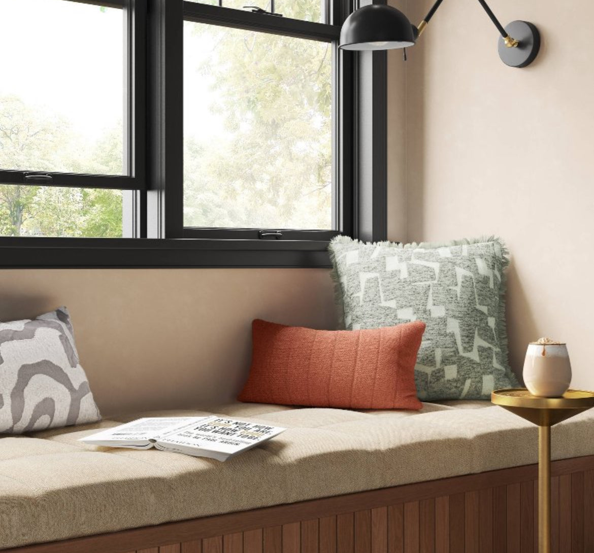 Threshold 18"x18" Geometric Patterned Velvet Square Throw Pillow, New