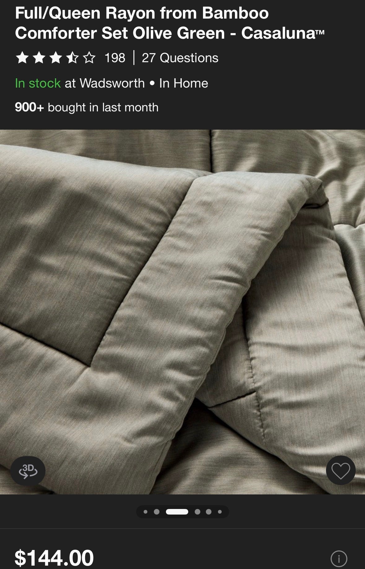 Casaluna Full/Queen Blissful Bamboo Comforter, New