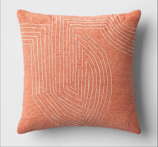 Threshold 24"x24" Oversized Geometric Metallic Velvet Throw Pillow Set, New