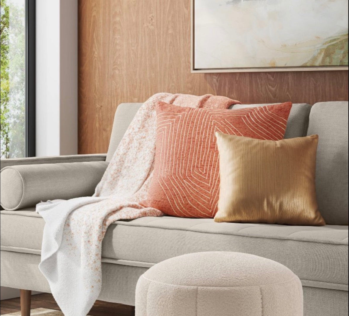 Threshold 24"x24" Oversized Geometric Metallic Velvet Throw Pillow Set, New