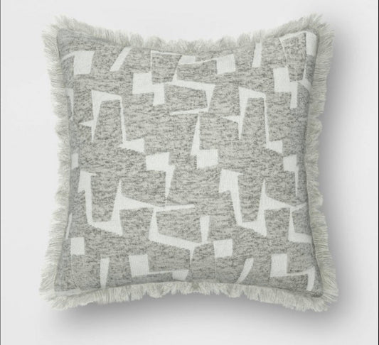 Threshold 18”x18” Geometric Velvet Throw Pillow Set, New