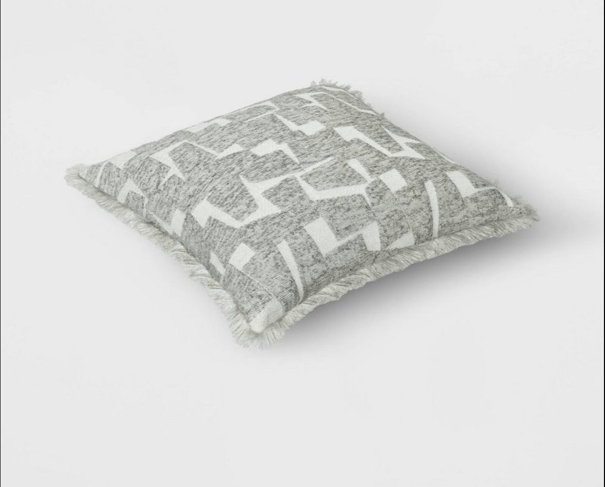 Threshold 18”x18” Geometric Velvet Throw Pillow Set, New