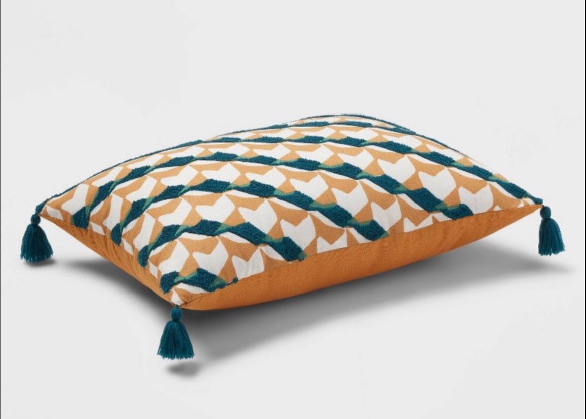 Threshold 14”x20” Oblong Geo Print Throw Pillow Set, New