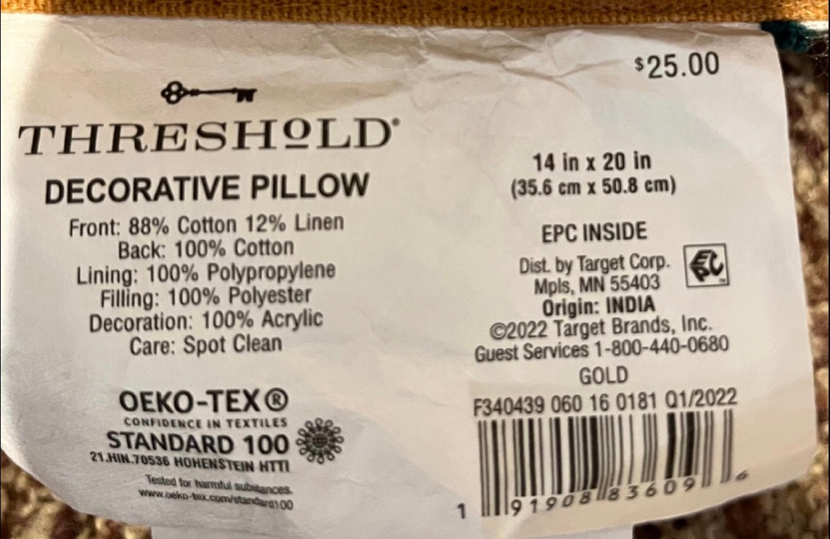 Threshold 14”x20” Oblong Geo Print Throw Pillow Set, New