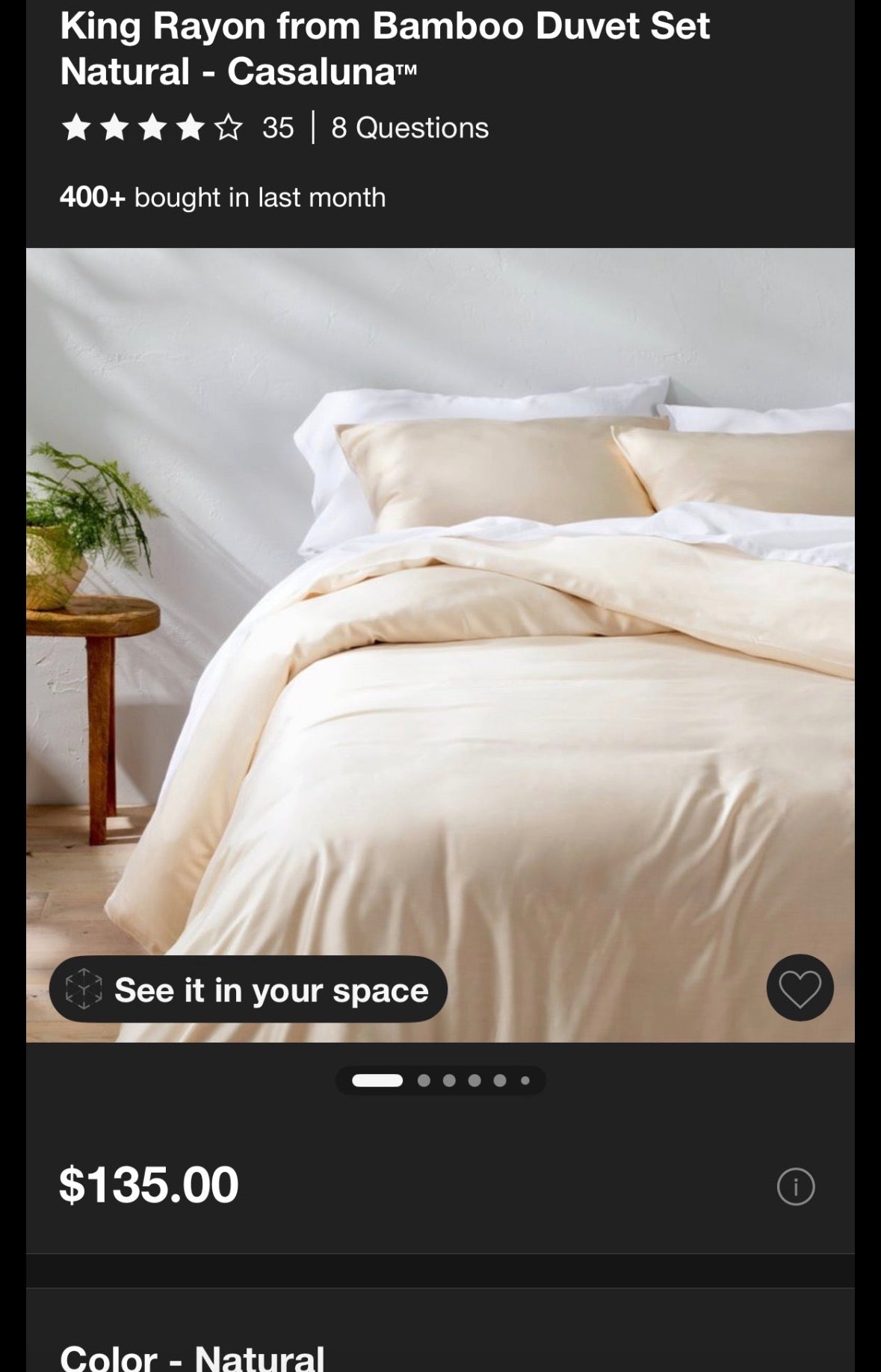 Casaluna King Blissful Bamboo Duvet Cover, New