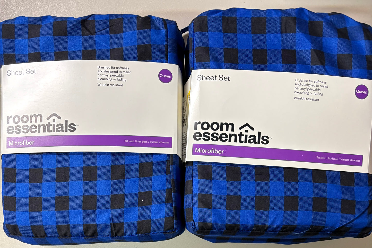 Room Essentials Queen Microfiber Sheet Sets Bundle, New