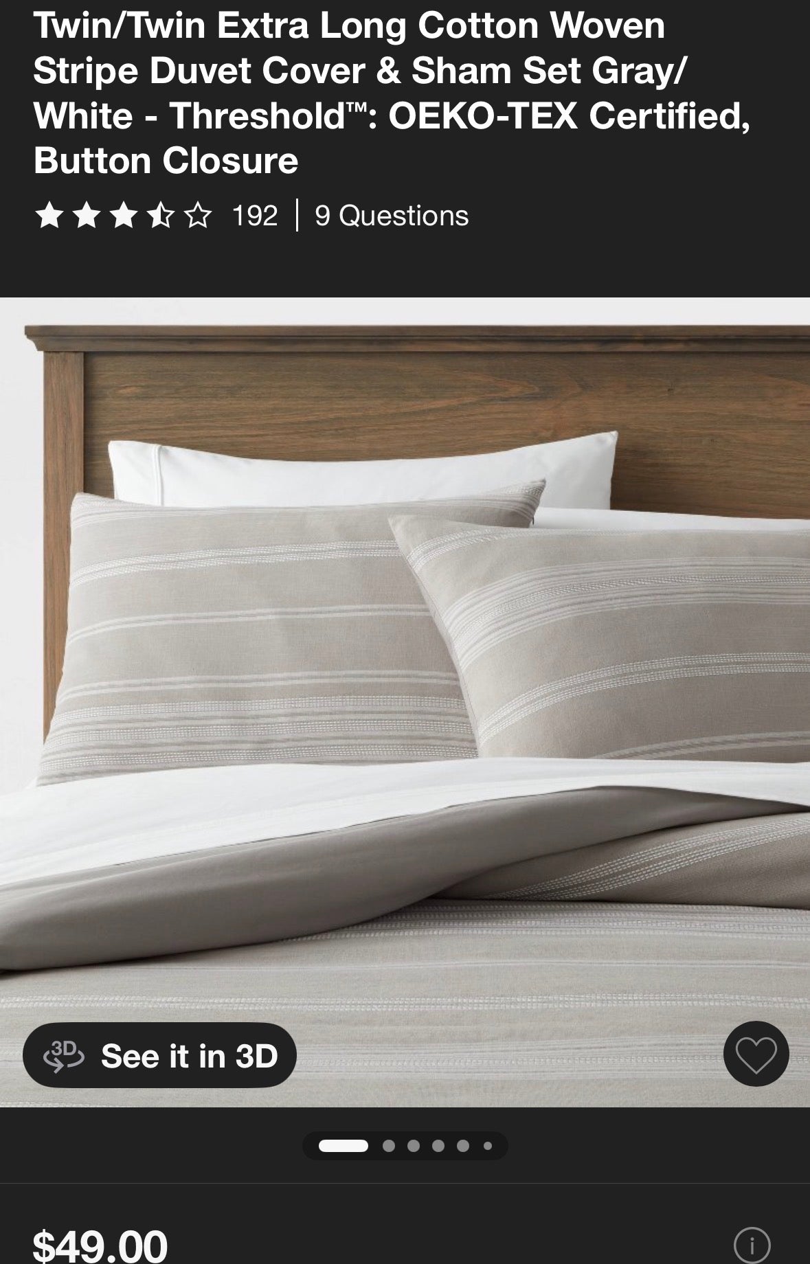 Threshold Twin/XL Twin Cotton Woven Duvet Set, New