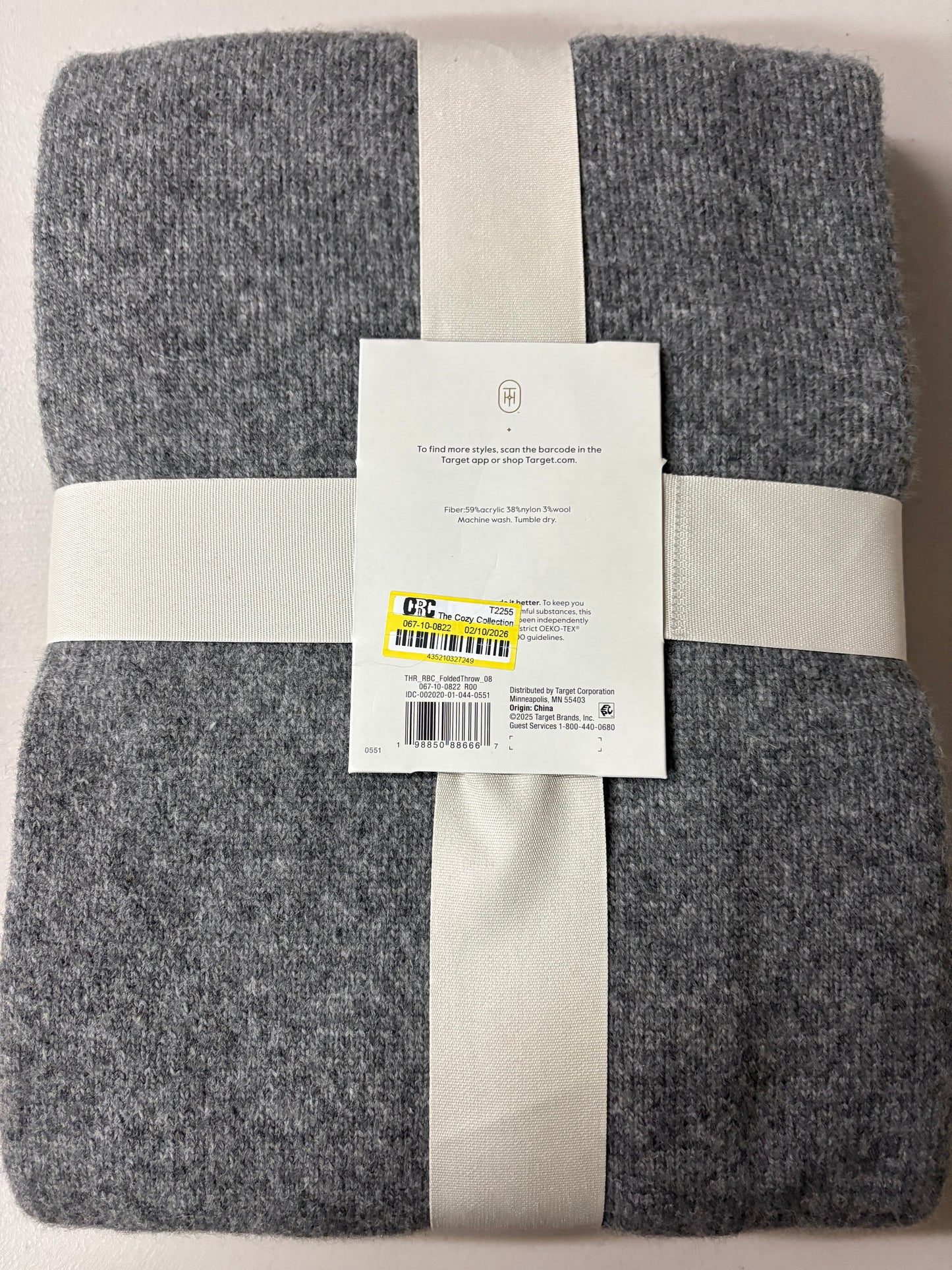 Threshold 50”x70” Cashmere-Like Throw Blanket, New