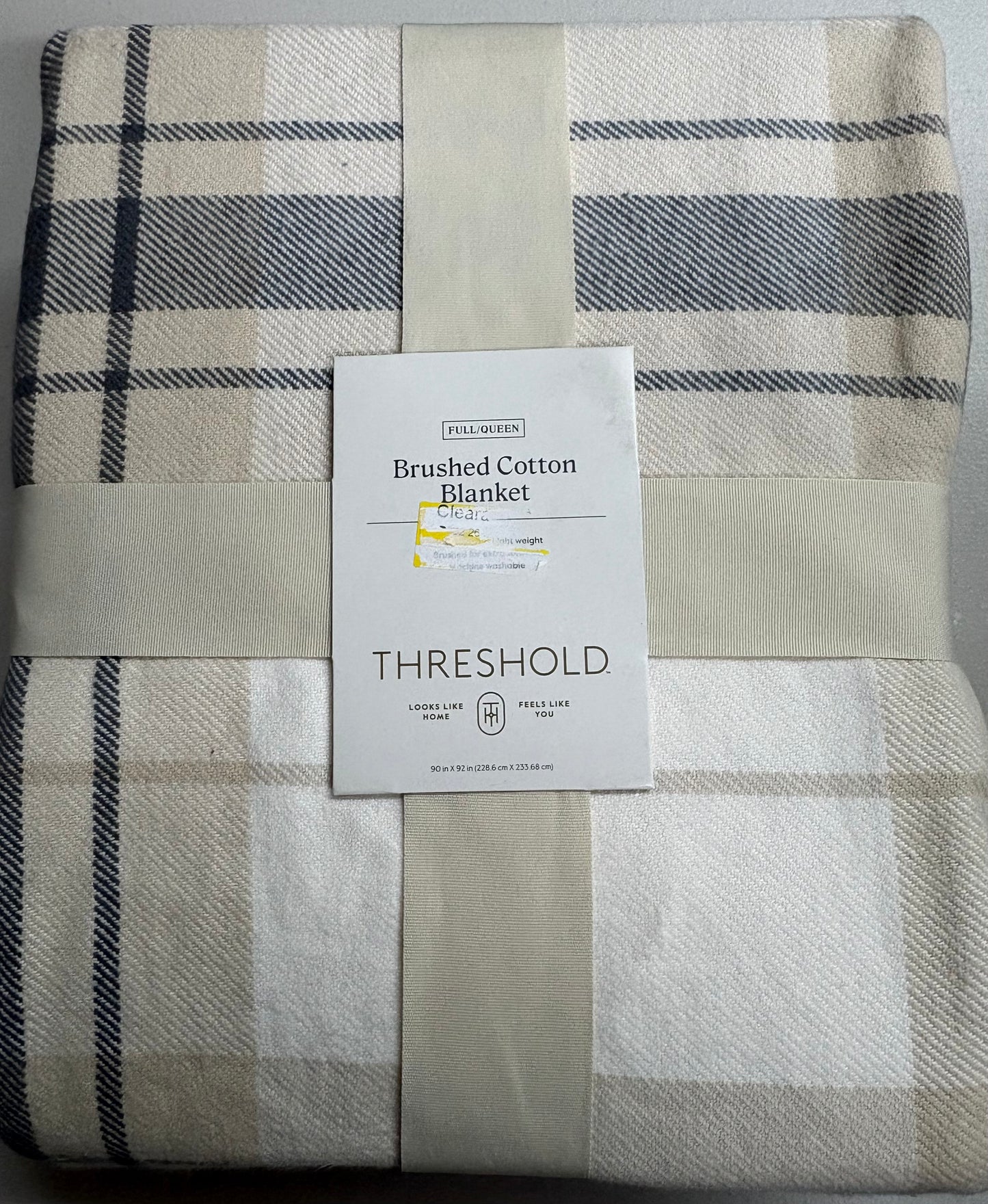 Threshold Full/Queen Brushed Cotton Bed Blanket, New