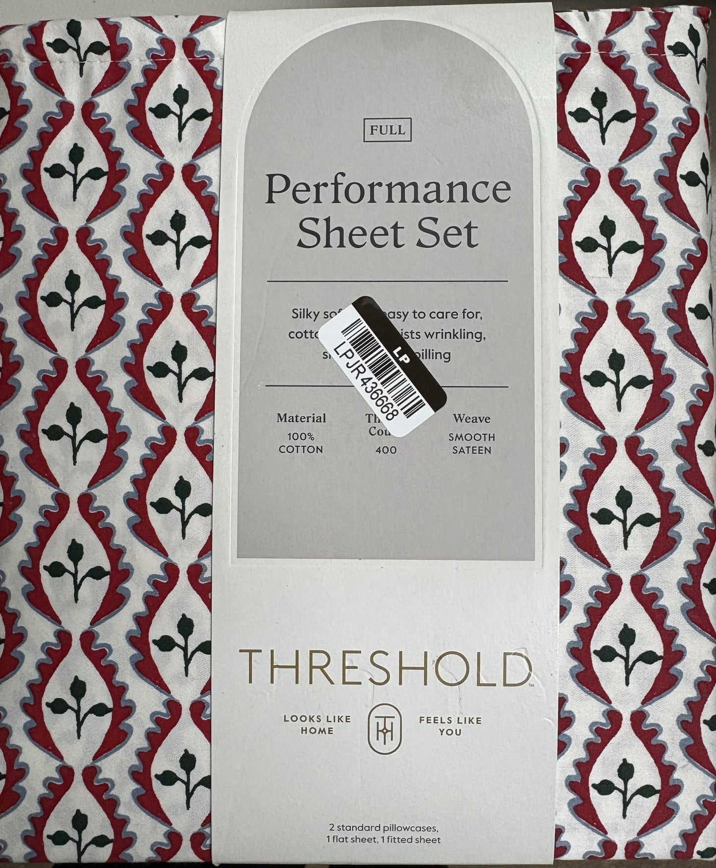 Threshold Full Printed Performance Sheet Set, New