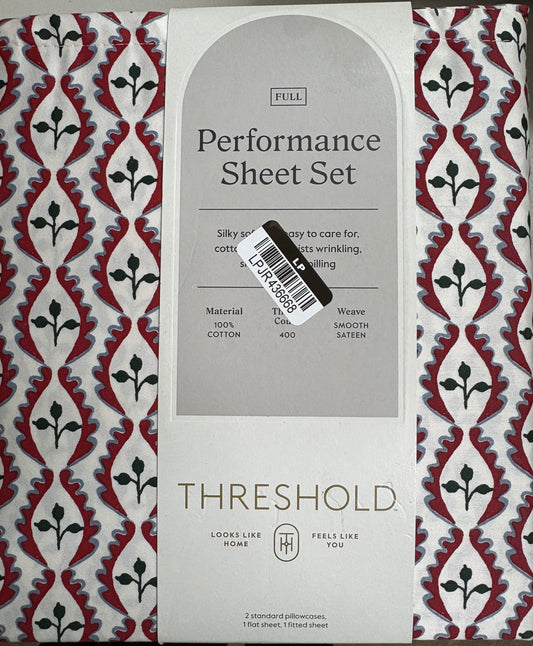 Threshold Full Printed Performance Sheet Set, New